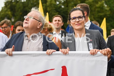  31.08.2019 GDANSK<br />
OBCHODY 39. ROCZNICY POROZUMIEN SIERPNIOWYCH W GDANSKU<br />
N/Z ALEKSANDER HALL ALEKSANDRA DULKIEWICZ<br />
 