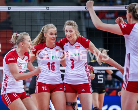  04.09.2019 LODZ ( POLAND )<br />
SIATKOWKA KOBIET <br />
MISTRZOSTWA EUROPY KOBIET <br />
CEV EUROVOLLEY 2019 WOMEN EUROPEAN CHAMPIONSHIP<br />
1/4 FINALU <br />
MECZ POLSKA - NIEMCY ( Poland - Germany ) <br />
N/Z KLAUDIA ALAGIERSKA NATALIA MEDRZYK JOANNA WOLOSZ RADOSC EMOCJE <br />
 