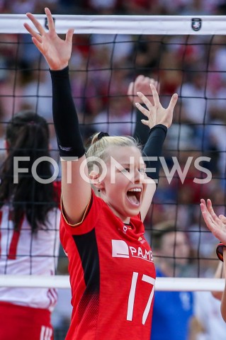  04.09.2019 LODZ ( POLAND )<br />
SIATKOWKA KOBIET <br />
MISTRZOSTWA EUROPY KOBIET <br />
CEV EUROVOLLEY 2019 WOMEN EUROPEAN CHAMPIONSHIP<br />
1/4 FINALU <br />
MECZ POLSKA - NIEMCY ( Poland - Germany ) <br />
N/Z ANNA POGANY RADOSC EMOCJE SYLWETKA <br />
 