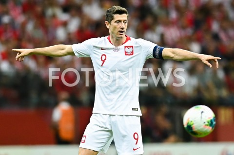  09.09.2019 - WARSZAWA<br />PILKA NOZNA - KWALIFIKACJE UEFA EURO 2020<br />FOOTBALL UEFA EURO 2020 QUALIFIERS<br />MECZ POLSKA (POLAND) - AUSTRIA (AUSTRIA)<br />N/Z ROBERT LEWANDOWSKI SYLWETKA<br /> 