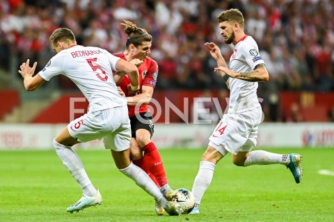  09.09.2019 - WARSZAWA<br />
PILKA NOZNA - KWALIFIKACJE UEFA EURO 2020<br />
FOOTBALL UEFA EURO 2020 QUALIFIERS<br />
MECZ POLSKA (POLAND) - AUSTRIA (AUSTRIA)<br />
N/Z JAN BEDNAREK MARCEL SABITZER MATEUSZ KLICH FAUL<br />
 