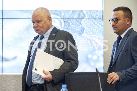  11.09.2019 WARSZAWA<br />
KONFERENCJA W NBP PO RADZIE POLITYKI PIENIEZNEJ <br />
N/Z ADAM GLAPINSKI RAFAL SURA <br />
 