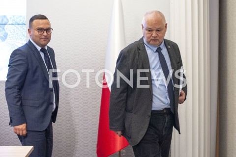  11.09.2019 WARSZAWA<br />
KONFERENCJA W NBP PO RADZIE POLITYKI PIENIEZNEJ <br />
N/Z ADAM GLAPINSKI RAFAL SURA<br />
 