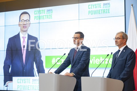  24.09.2019 WARSZAWA<br />
KONFERENCJA PREMIERA I MINISTRA FINANSOW<br />
BUDZET 2020 EKOKPRM<br />
N/Z PREMIER MATEUSZ MORAWIECKI JERZY KWIECINSKI CZYSTE POWIETRZE<br />
 
