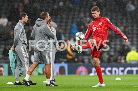  01.10.2019 - LONDYN<br />
PILKA NOZNA - MECZ FAZY GRUPOWEJ LIGI MISTRZOW<br />
TOTTENHAM HOTSPUR - BAYERN MONACHIUM<br />
Football - Champions League Group B match<br />
(Tottenham Hotspur - Bayern Munich)<br />
N/Z THOMAS MULLER SYLWETKA<br />
 