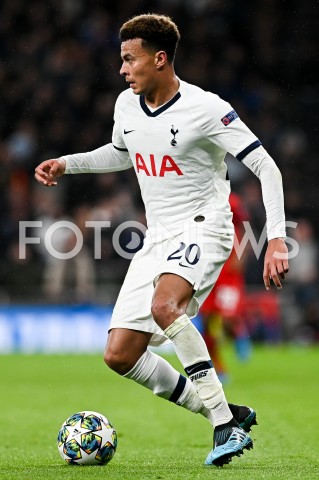  01.10.2019 - LONDYN<br />
PILKA NOZNA - MECZ FAZY GRUPOWEJ LIGI MISTRZOW<br />
TOTTENHAM HOTSPUR - BAYERN MONACHIUM<br />
Football - Champions League Group B match<br />
(Tottenham Hotspur - Bayern Munich)<br />
N/Z DELE ALLI SYLWETKA<br />
 