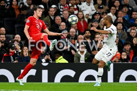  01.10.2019 - LONDYN<br />
PILKA NOZNA - MECZ FAZY GRUPOWEJ LIGI MISTRZOW<br />
TOTTENHAM HOTSPUR - BAYERN MONACHIUM<br />
Football - Champions League Group B match<br />
(Tottenham Hotspur - Bayern Munich)<br />
N/Z BENJAMIN PAVARD LUCAS MOURA<br />
 