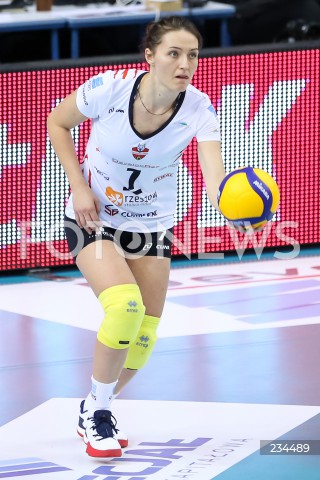  11.10.2019 RZESZOW <br />
SIATKOWKA <br />
LIGA SIATKOWKI KOBIET LSK 2019/2020 <br />
POLISH WOMEN'S VOLLEYBALL LEAGUE <br />
MECZ DEVELOPRES SKYRES RZESZOW - DPD LEGIONOVIA LEGIONOWO <br />
N/Z JELENA BLAGOJEVIC SYLWETKA <br />
 