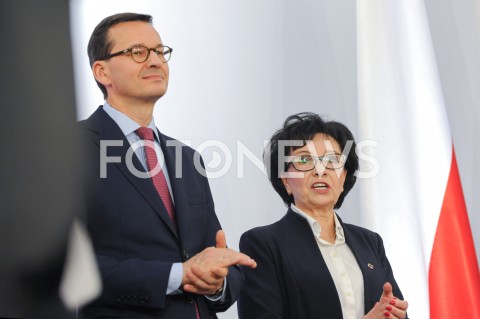  24.10.2019 WARSZAWA<br />UROCZYSTOSC WRECZENIA NOMINACJI POSLOM IX KADENCJI<br />N/Z PREMIER MATEUSZ MORAWIECKI ELZBIETA WITEK<br /> 