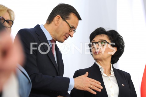  24.10.2019 WARSZAWA<br />
UROCZYSTOSC WRECZENIA NOMINACJI POSLOM IX KADENCJI<br />
N/Z PREMIER MATEUSZ MORAWIECKI ELZBIETA WITEK<br />
 