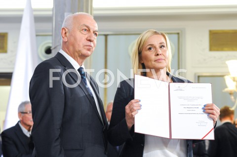  24.10.2019 WARSZAWA<br />
UROCZYSTOSC WRECZENIA NOMINACJI POSLOM IX KADENCJI<br />
N/Z MAGDALENA FILIKS<br />
 
