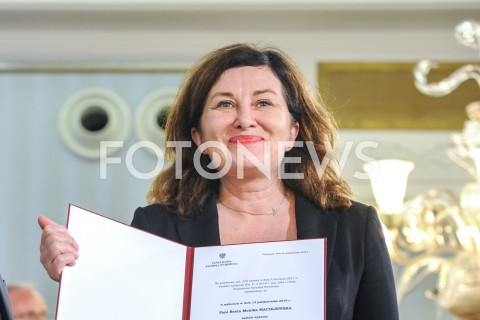  24.10.2019 WARSZAWA<br />
UROCZYSTOSC WRECZENIA NOMINACJI POSLOM IX KADENCJI<br />
N/Z BEATA MACIEJEWSKA<br />
 