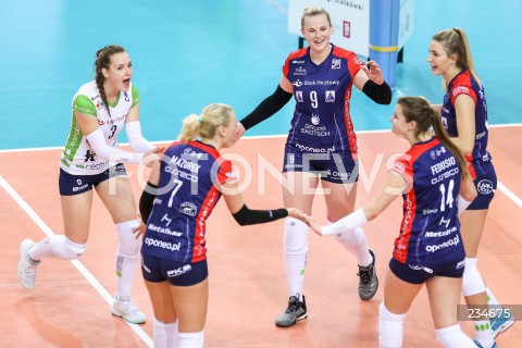  26.10.2019 RZESZOW <br />
SIATKOWKA <br />
LIGA SIATKOWKI KOBIET LSK 2019/2020 <br />
POLISH WOMEN'S VOLLEYBALL LEAGUE <br />
MECZ DEVELOPRES SKYRES RZESZOW - BANK POCZTOWY PALAC BYDGOSZCZ <br />
N/Z TEREZA VANZUROVA MONIKA JAGLA MARTA ZIOLKOWSKA RADOSC EMOCJE <br />
 