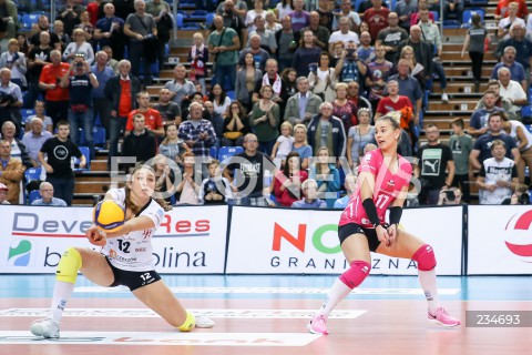  26.10.2019 RZESZOW <br />
SIATKOWKA <br />
LIGA SIATKOWKI KOBIET LSK 2019/2020 <br />
POLISH WOMEN'S VOLLEYBALL LEAGUE <br />
MECZ DEVELOPRES SKYRES RZESZOW - BANK POCZTOWY PALAC BYDGOSZCZ <br />
N/Z MICHAELA MLEJNKOVA ALEKSANDRA KRZOS <br />
 