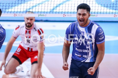  30.10.2019 RZESZOW <br />
SIATKOWKA MEZCZYZN <br />
PLUSLIGA SEZON 2019/2020 <br />
PLUS LIGA POLISH MEN VOLLEYBALL LEAGUE <br />
MECZ ASSECO RESOVIA - MKS SLEPSK MALOW SUWALKI <br />
N/Z JOSUA TUANIGA SYLWETKA RADOSC EMOCJE <br />
 