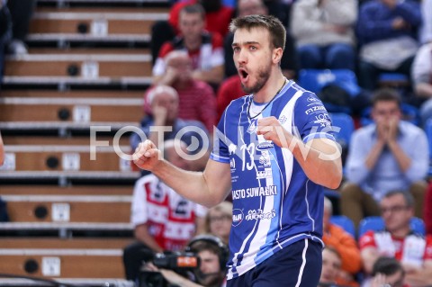  30.10.2019 RZESZOW <br />
SIATKOWKA MEZCZYZN <br />
PLUSLIGA SEZON 2019/2020 <br />
PLUS LIGA POLISH MEN VOLLEYBALL LEAGUE <br />
MECZ ASSECO RESOVIA - MKS SLEPSK MALOW SUWALKI <br />
N/Z JAKUB ROHNKA RADOSC EMOCJE SYLWETKA <br />
 