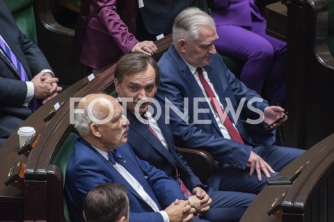  12.11.2019 WARSZAWA SEJM<br />
INAUGURACYJNE POSIEDZENIE IX KADENCJI SEJMU<br />
N/Z ZBIGNIEW ZIOBRO JAROSLAW GOWIN JANUSZ KORWIN MIKKE<br />
 