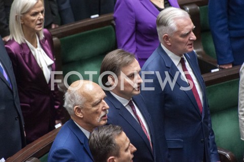  12.11.2019 WARSZAWA SEJM<br />
INAUGURACYJNE POSIEDZENIE IX KADENCJI SEJMU<br />
N/Z ZBIGNIEW ZIOBRO JAROSLAW GOWIN JANUSZ KORWIN MIKKE<br />
 