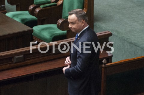  12.11.2019 WARSZAWA SEJM<br />
INAUGURACYJNE POSIEDZENIE IX KADENCJI SEJMU<br />
N/Z PREZYDENT ANDRZEJ DUDA<br />
 