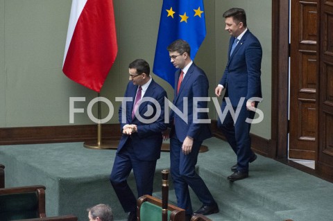 12.11.2019 WARSZAWA SEJM<br />
INAUGURACYJNE POSIEDZENIE IX KADENCJI SEJMU<br />
N/Z PREMIER MATEUSZ MORAWIECKI MICHAL DWORCZYK PIOTR MULLER MUELLER<br />
 