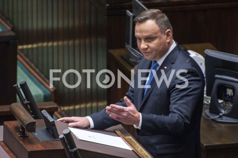  12.11.2019 WARSZAWA SEJM<br />
INAUGURACYJNE POSIEDZENIE IX KADENCJI SEJMU<br />
N/Z PREZYDENT ANDRZEJ DUDA<br />
 
