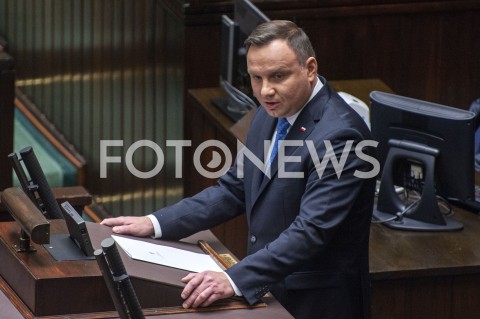  12.11.2019 WARSZAWA SEJM<br />
INAUGURACYJNE POSIEDZENIE IX KADENCJI SEJMU<br />
N/Z PREZYDENT ANDRZEJ DUDA<br />
 