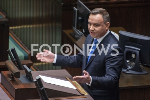  12.11.2019 WARSZAWA SEJM<br />
INAUGURACYJNE POSIEDZENIE IX KADENCJI SEJMU<br />
N/Z PREZYDENT ANDRZEJ DUDA<br />
 