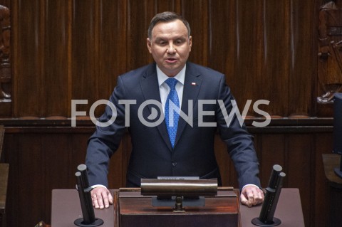  12.11.2019 WARSZAWA SEJM<br />
INAUGURACYJNE POSIEDZENIE IX KADENCJI SEJMU<br />
N/Z PREZYDENT ANDRZEJ DUDA<br />
 