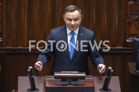  12.11.2019 WARSZAWA SEJM<br />
INAUGURACYJNE POSIEDZENIE IX KADENCJI SEJMU<br />
N/Z PREZYDENT ANDRZEJ DUDA<br />
 