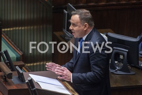  12.11.2019 WARSZAWA SEJM<br />
INAUGURACYJNE POSIEDZENIE IX KADENCJI SEJMU<br />
N/Z PREZYDENT ANDRZEJ DUDA<br />
 