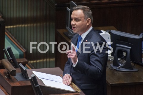  12.11.2019 WARSZAWA SEJM<br />
INAUGURACYJNE POSIEDZENIE IX KADENCJI SEJMU<br />
N/Z PREZYDENT ANDRZEJ DUDA<br />
 