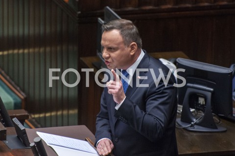  12.11.2019 WARSZAWA SEJM<br />
INAUGURACYJNE POSIEDZENIE IX KADENCJI SEJMU<br />
N/Z PREZYDENT ANDRZEJ DUDA<br />
 