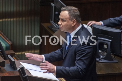  12.11.2019 WARSZAWA SEJM<br />
INAUGURACYJNE POSIEDZENIE IX KADENCJI SEJMU<br />
N/Z PREZYDENT ANDRZEJ DUDA<br />
 