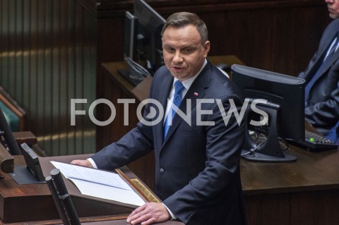  12.11.2019 WARSZAWA SEJM<br />
INAUGURACYJNE POSIEDZENIE IX KADENCJI SEJMU<br />
N/Z PREZYDENT ANDRZEJ DUDA<br />
 