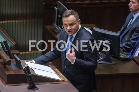  12.11.2019 WARSZAWA SEJM<br />
INAUGURACYJNE POSIEDZENIE IX KADENCJI SEJMU<br />
N/Z PREZYDENT ANDRZEJ DUDA<br />
 
