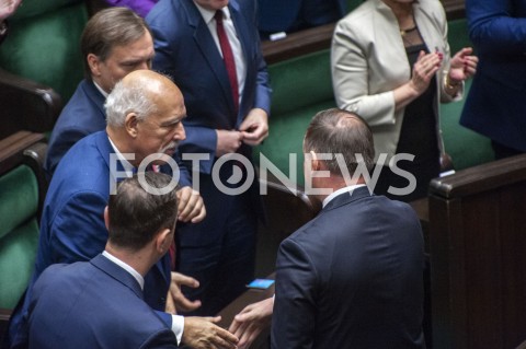  12.11.2019 WARSZAWA SEJM<br />
INAUGURACYJNE POSIEDZENIE IX KADENCJI SEJMU<br />
N/Z PREZYDENT ANDRZEJ DUDA JANUSZ KORWIN MIKKE ZBIGNIEW ZIOBRO<br />
 