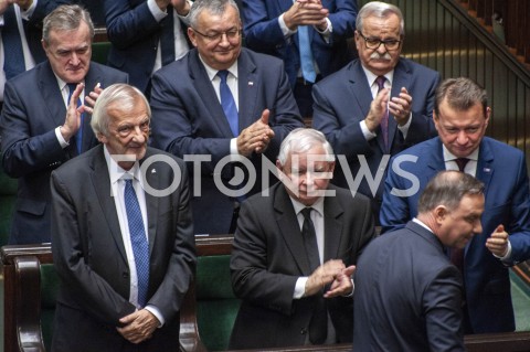  12.11.2019 WARSZAWA SEJM<br />
INAUGURACYJNE POSIEDZENIE IX KADENCJI SEJMU<br />
N/Z PREZYDENT ANDRZEJ DUDA JAROSLAW KACZYNSKI RYSZARD TERLECKI MARIUSZ BLASZCZAK<br />
 