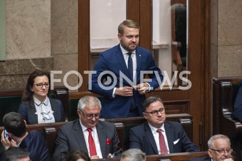  12.11.2019 WARSZAWA SEJM<br />
INAUGURACYJNE POSIEDZENIE IX KADENCJI SEJMU<br />
N/Z JACEK OZDOBA SLUBOWANIE<br />
 