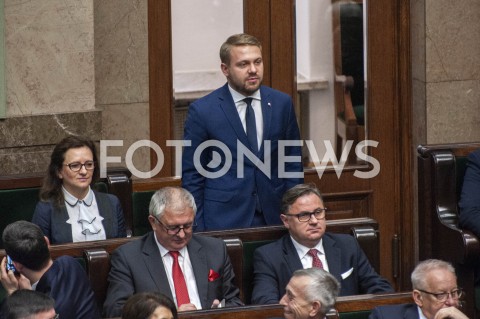  12.11.2019 WARSZAWA SEJM<br />
INAUGURACYJNE POSIEDZENIE IX KADENCJI SEJMU<br />
N/Z JACEK OZDOBA SLUBOWANIE<br />
 
