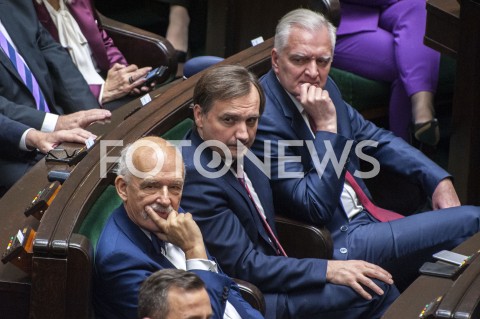  12.11.2019 WARSZAWA SEJM<br />
INAUGURACYJNE POSIEDZENIE IX KADENCJI SEJMU<br />
N/Z JANUSZ KORWIN MIKKE ZBIGNIEW ZIOBRO JAROSLAW GOWIN<br />
 