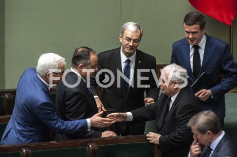  12.11.2019 WARSZAWA SEJM<br />
INAUGURACYJNE POSIEDZENIE IX KADENCJI SEJMU<br />
N/Z JAROSLAW KACZYNSKI WITOLD BANKA JACEK CZAPUTOWICZ KONRAD SZYMANSKI JERZY KWIECINSKI<br />
 
