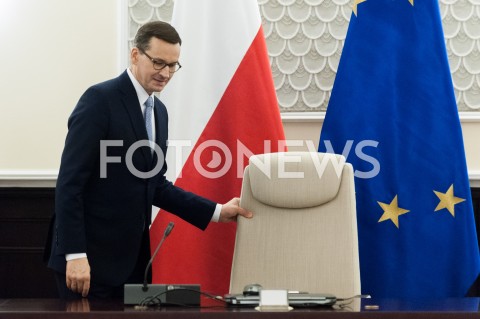  15.11.2019 WARSZAWA <br />
PIERWSZE POSIEDZENIE RADY MINISTROW <br />
INAUGURACYJNE POSIEDZENIE RZADU <br />
N/Z PREMIER MATEUSZ MORAWIECKI <br />
 