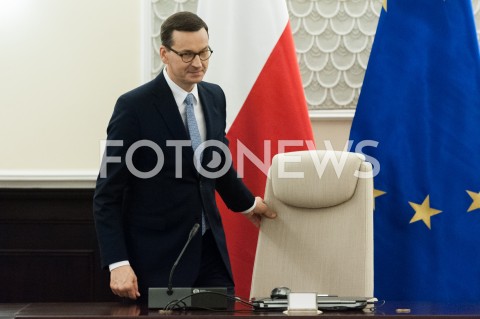  15.11.2019 WARSZAWA <br />
PIERWSZE POSIEDZENIE RADY MINISTROW <br />
INAUGURACYJNE POSIEDZENIE RZADU <br />
N/Z PREMIER MATEUSZ MORAWIECKI <br />
 