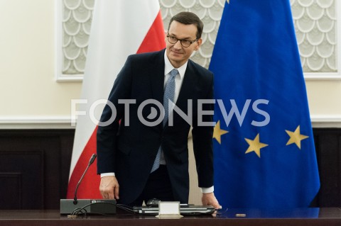  15.11.2019 WARSZAWA <br />
PIERWSZE POSIEDZENIE RADY MINISTROW <br />
INAUGURACYJNE POSIEDZENIE RZADU <br />
N/Z PREMIER MATEUSZ MORAWIECKI <br />
 