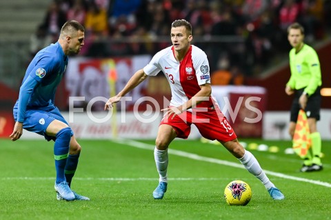  19.11.2019 WARSZAWA<br />
PILKA NOZNA - KWALIFIKACJE UEFA EURO 2020<br />
FOOTBALL UEFA EURO 2020 QUALIFIERS<br />
MECZ POLSKA (POLAND) - SLOWENIA (SLOVENIA<br />
N/Z ARKADIUSZ RECA<br />
 