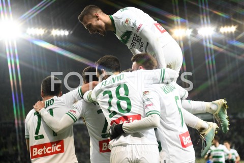  23.11.2019 GDANSK<br />
PILKA NOZNA - PKO EKSTRAKLASA SEZON 2019/2020<br />
MECZ LECHIA GDANSK - LKS LODZ<br />
N/Z RAFAL WOLSKI RADOSC BRAMKA GOL NIEUZNANA LUKAS HARASLIN FLAVIO PAIXAO<br />
 