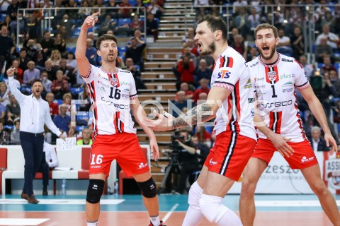  15.12.2019 RZESZOW <br />
SIATKOWKA MEZCZYZN <br />
PLUSLIGA SEZON 2019/2020 <br />
PLUS LIGA POLISH MEN VOLLEYBALL LEAGUE <br />
MECZ ASSECO RESOVIA - ALURON VIRTU CMC ZAWIERCIE <br />
N/Z NICOLAS MARECHAL ZBIGNIEW BARTMAN BARTLOMIEJ KRULICKI RADOSC EMOCJE <br />
 