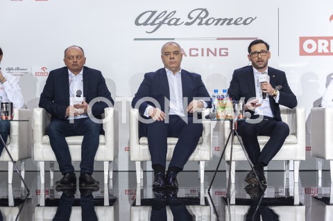  24.02.2020 WARSZAWA<br />
KONFERENCJA PKN ORLEN I ALFA ROMEO RACING TEAM<br />
N/Z FREDERIC VASSEUR JACEK SASIN DANIEL OBAJTEK<br />
 