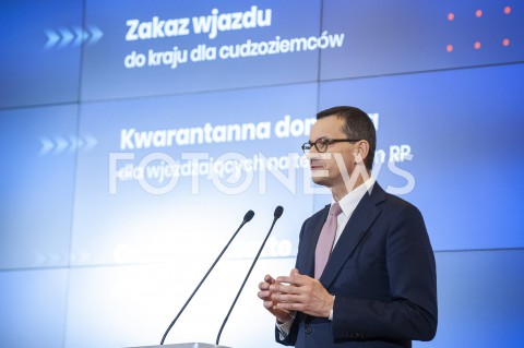  13.03.2020 WARSZAWA KPRM<br />
KONFERENCJA W KPRM W SPRAWIE STANU WYJATKOWEGO I ZAMKNIECIA GRANIC<br />
N/Z PREMIER MATEUSZ MORAWIECKI<br />
 