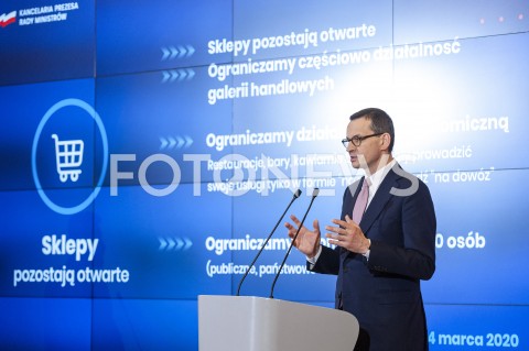  13.03.2020 WARSZAWA KPRM<br />
KONFERENCJA W KPRM W SPRAWIE STANU WYJATKOWEGO I ZAMKNIECIA GRANIC<br />
N/Z PREMIER MATEUSZ MORAWIECKI<br />
 
